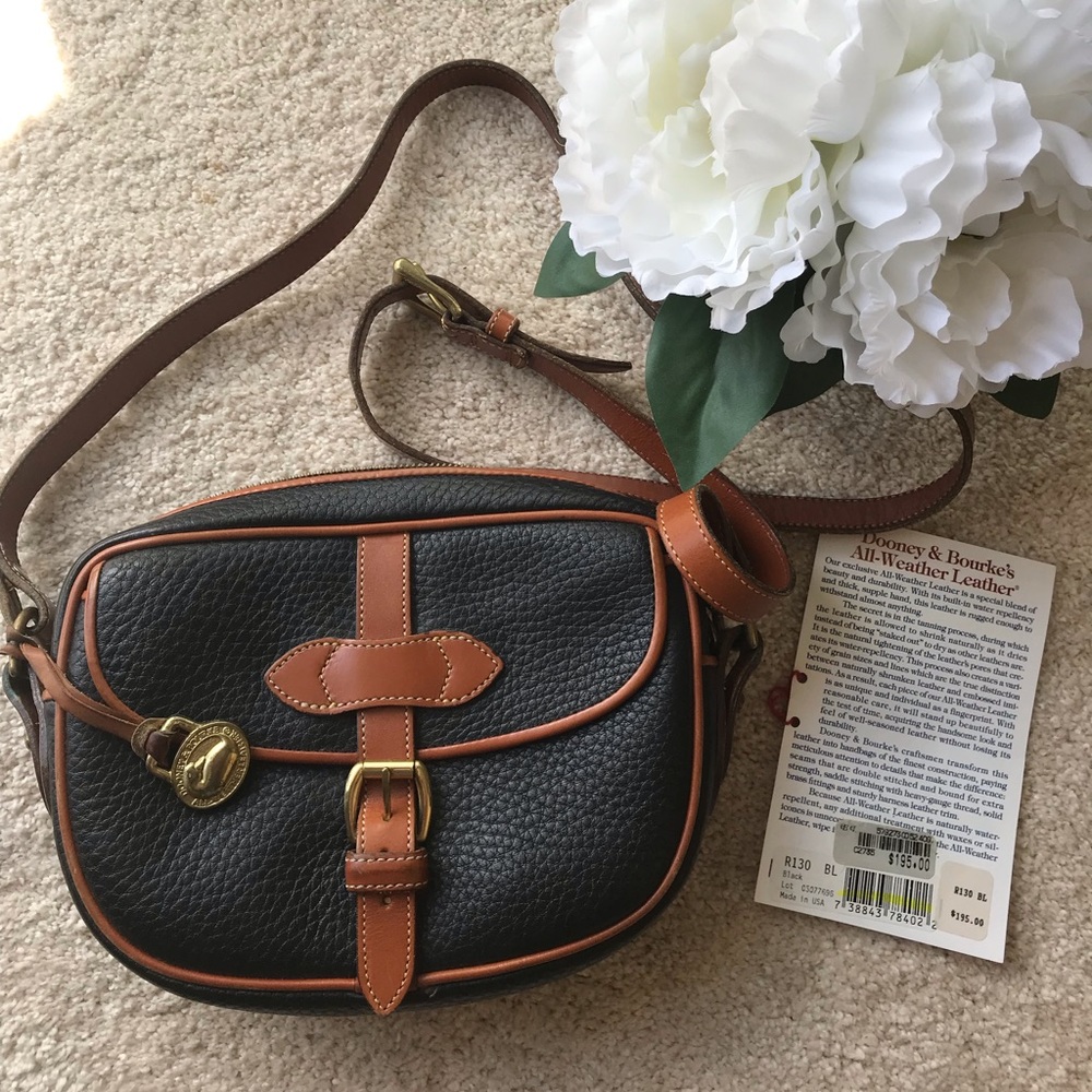 Dooney and Bourke Black and Tan Saddlebag